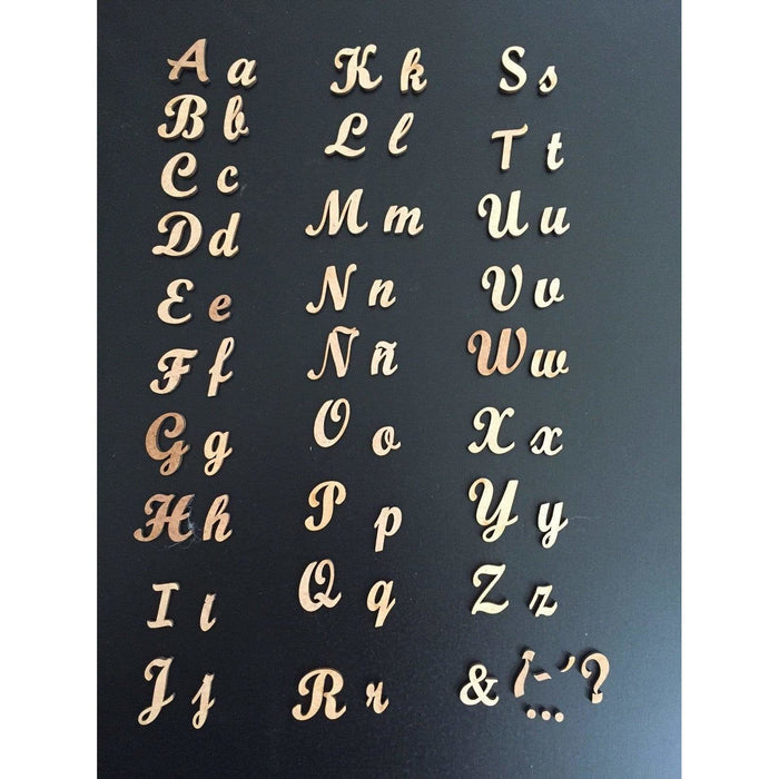 Fitaller letras DM adhesivas 4cm alto/minusculas cursiva FITALLER CENTROARTESANO