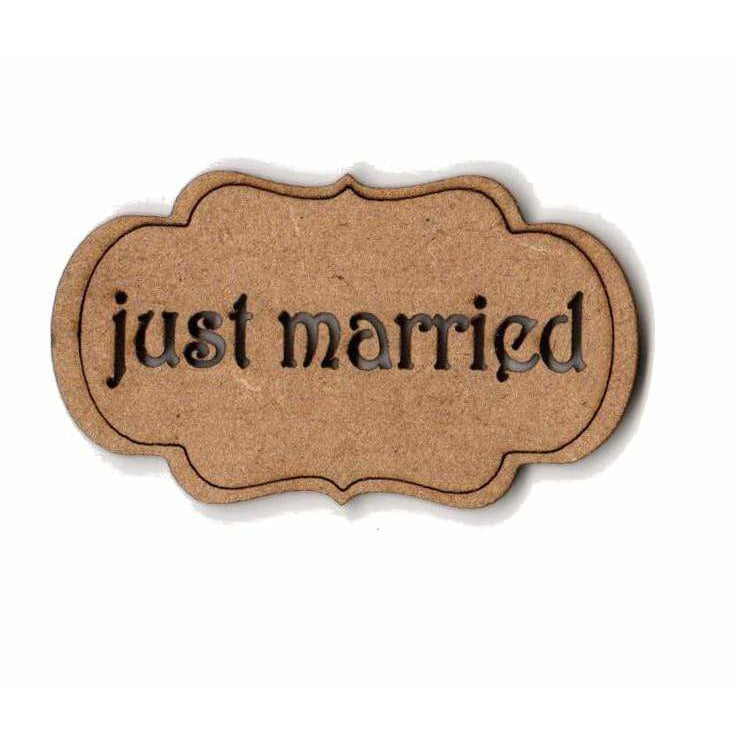 Silueta DM 26003 Cartel Just Married 5x2,7cm FITALLER CENTROARTESANO