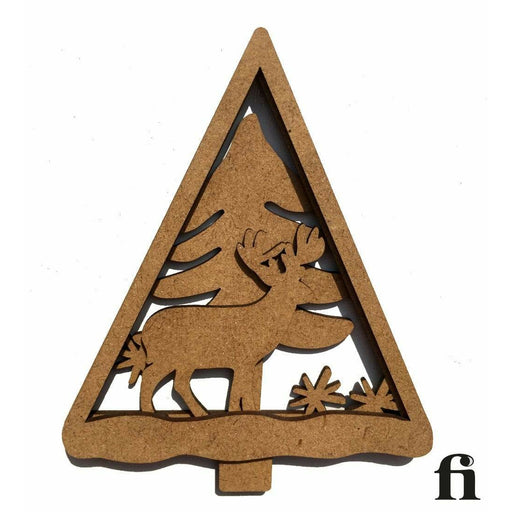 Silueta DM arbol de Navidad 3D 11cm altura Reno FITALLER CENTROARTESANO