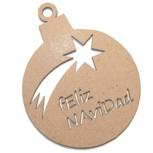 Silueta DM Bola de Navidad Modelo 11 Feliz navidad 6,7x8,6cm FITALLER CENTROARTESANO