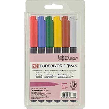 Fudebiyori lettering marker set 6 u.