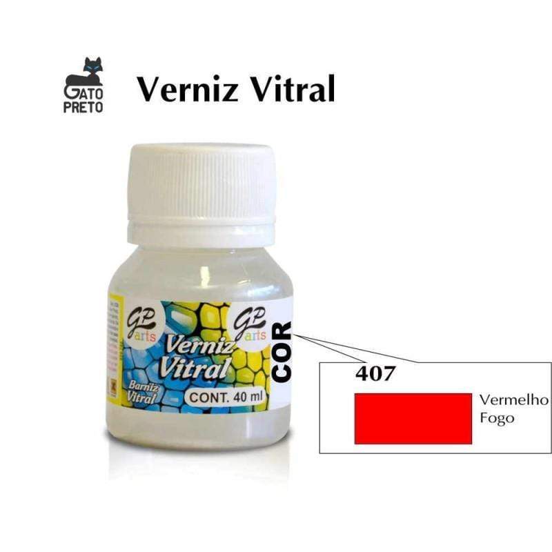 Gato preto barniz vitrail 40ml rojo fuego GATO PRETO CENTROARTESANO