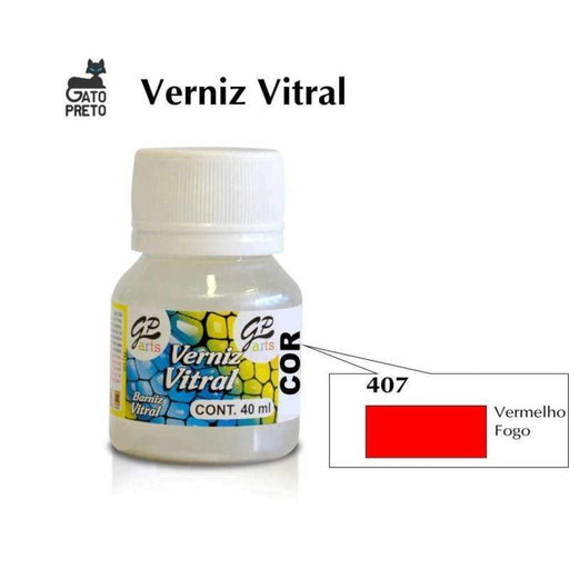 Gato preto barniz vitrail 40ml rojo fuego GATO PRETO CENTROARTESANO