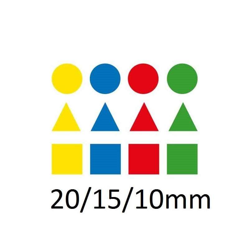 Appliquer des autocollants différents modèles de formes cercles, triangles, carrés, rectangles