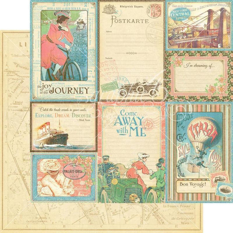 G45 paper 30x30 come away with me vintage voyage 4500919 GRAPHIC 45 CENTROARTESANO