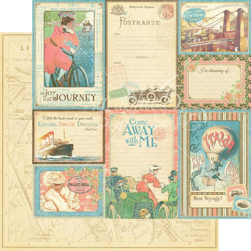 G45 paper 30x30 come away with me vintage voyage 4500919 GRAPHIC 45 CENTROARTESANO