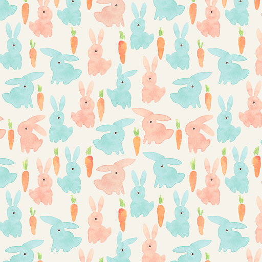 Tela patchwork Indigo 150cm ancho Ari C-150 Conejos y zanahorias INDIGO CENTROARTESANO