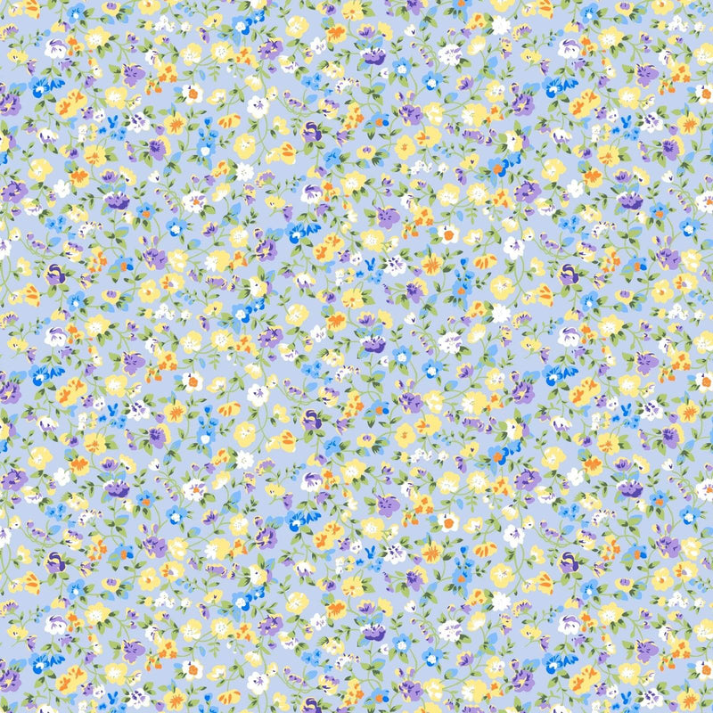 Tela patchwork Indigo 150cm ancho floretes C-601 1 metro INDIGO CENTROARTESANO