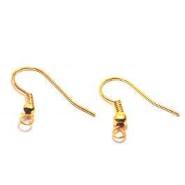 Pendiente gancho hippie 1par baño de oro JAKE CENTROARTESANO