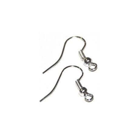 Pendiente gancho hippie baño de plata 1par JAKE CENTROARTESANO