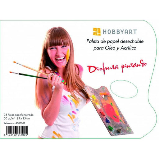 Paleta papel desechable 23x30cm 36 Hojas rectangulares HOBBYART JAURENA CENTROARTESANO