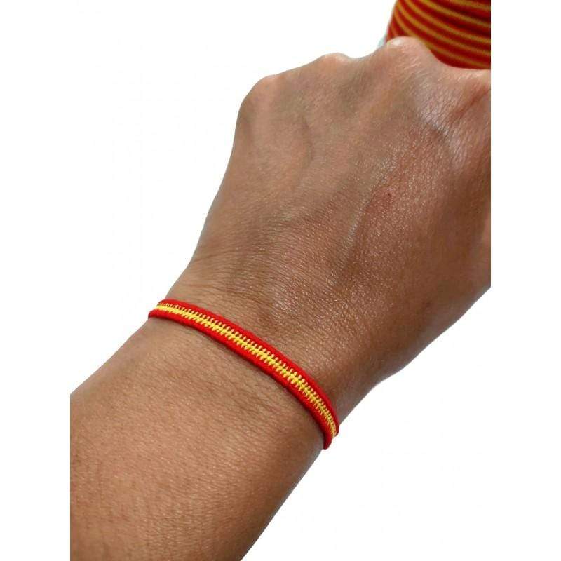 Goma elastica decorativa de 5mm rojo y amarilla mascarilla