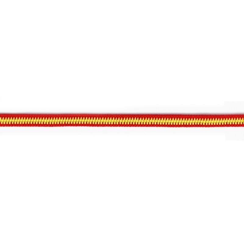 Goma elastica decorativa de 5mm rojo y amarilla mascarilla