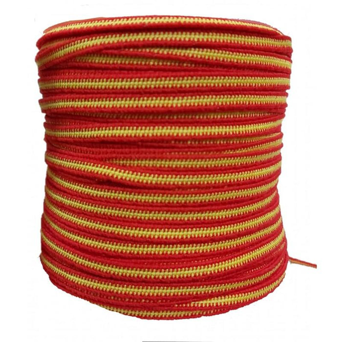 Goma elastica decorativa de 5mm rojo y amarilla mascarilla