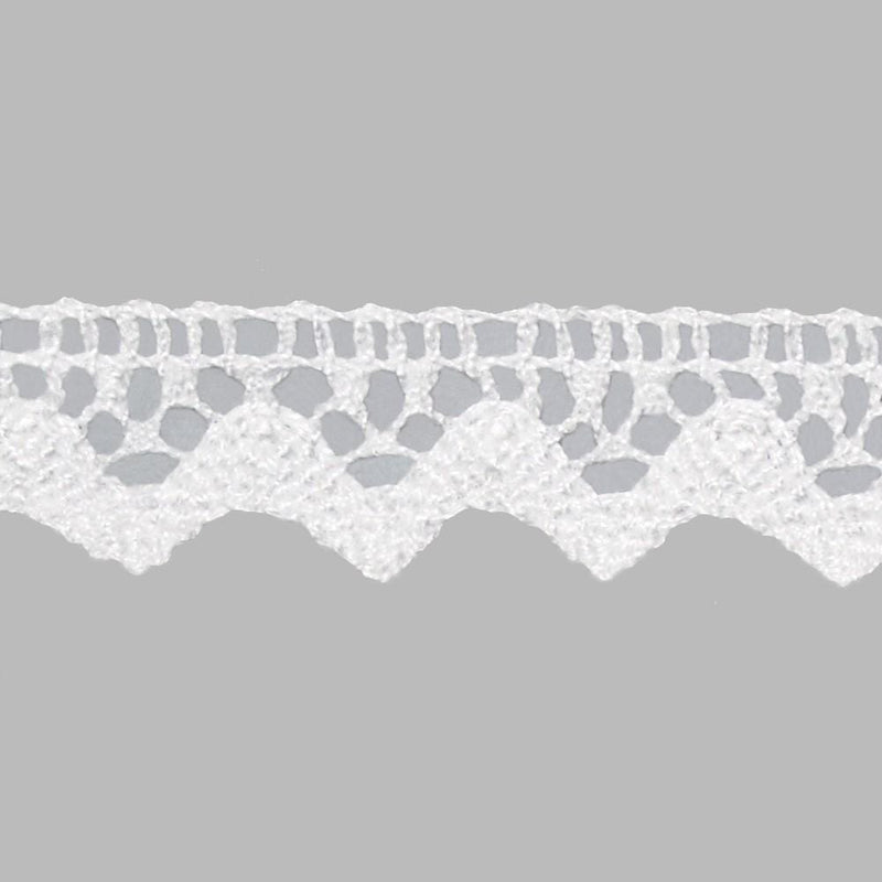 Puntilla  1cm x 1m   algodon 100% color blanco JOSE ROSAS TABERNER CENTROARTESANO