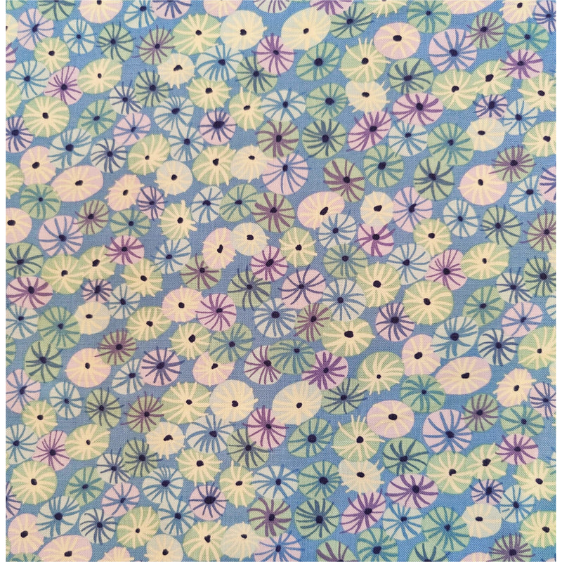 Tela Michael Millers Fabrics DC7083 Meadow Puff azul 100% algodón JOSE ROSAS TABERNER CENTROARTESANO