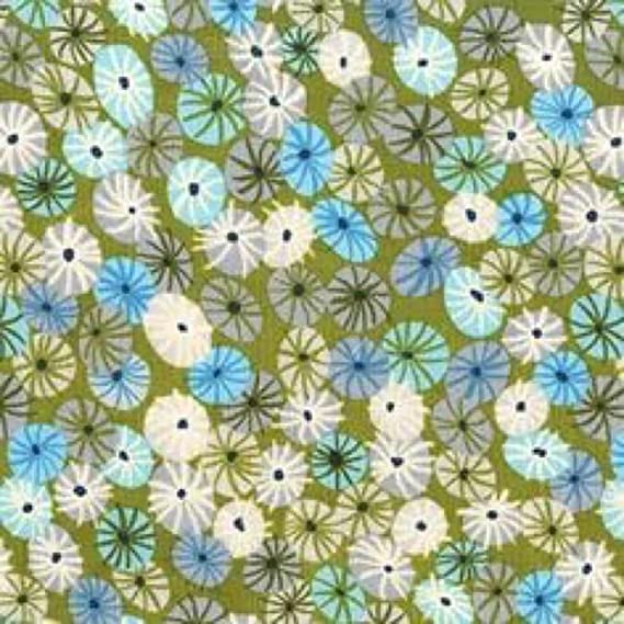 Tela Michael Millers Fabrics DC7083 Meadow Puff  verde 100% algodón JOSE ROSAS TABERNER CENTROARTESANO
