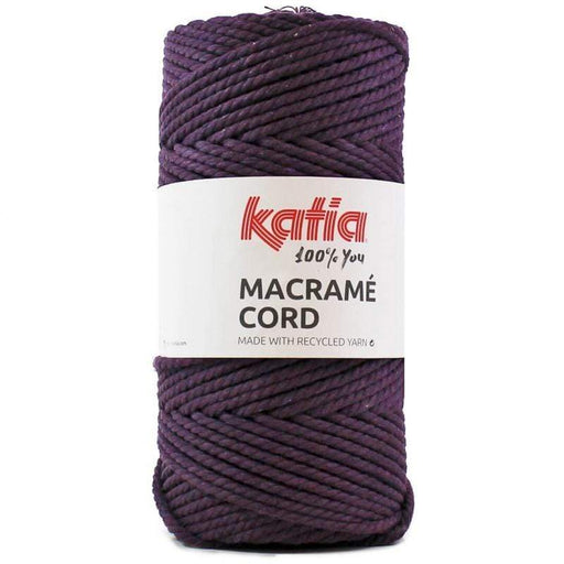 Cordón de macramé 65%algodón 25%poliester 10%fibra color 109 berengena KATIA CENTROARTESANO