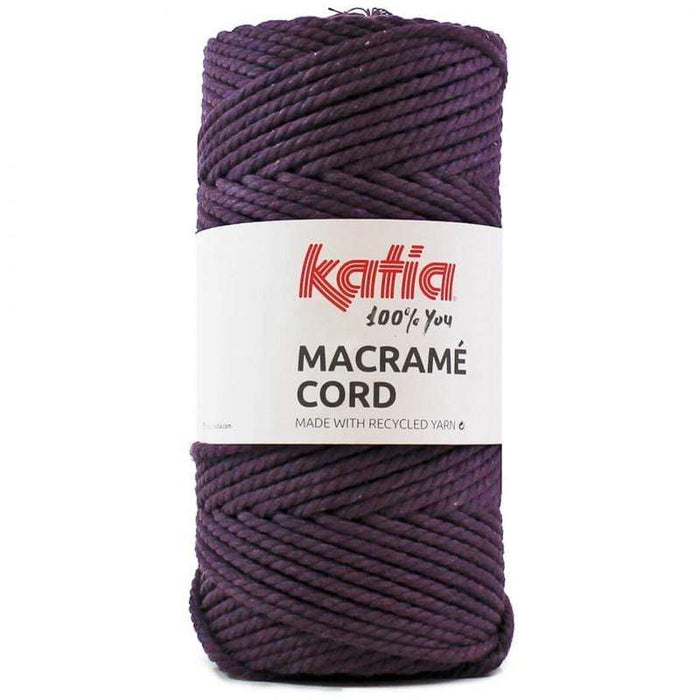 Cordón de macramé 65%algodón 25%poliester 10%fibra color 109 berengena KATIA CENTROARTESANO