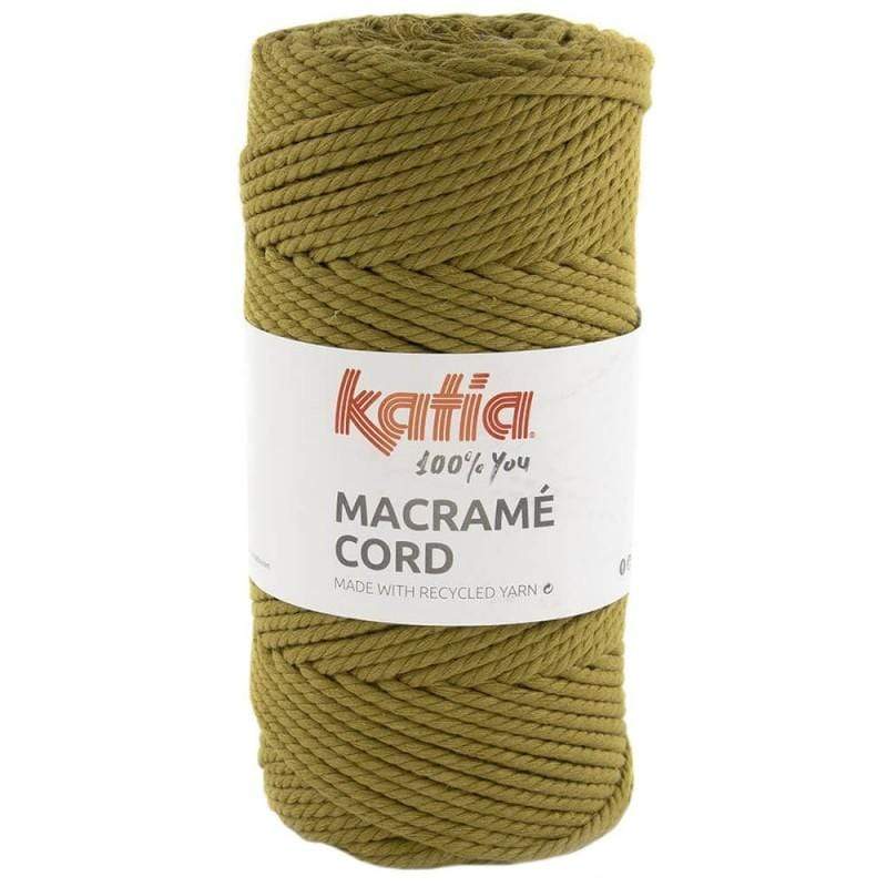 Cordón de macramé 65%algodón 25%poliester 10%fibra color 118 kaki KATIA CENTROARTESANO