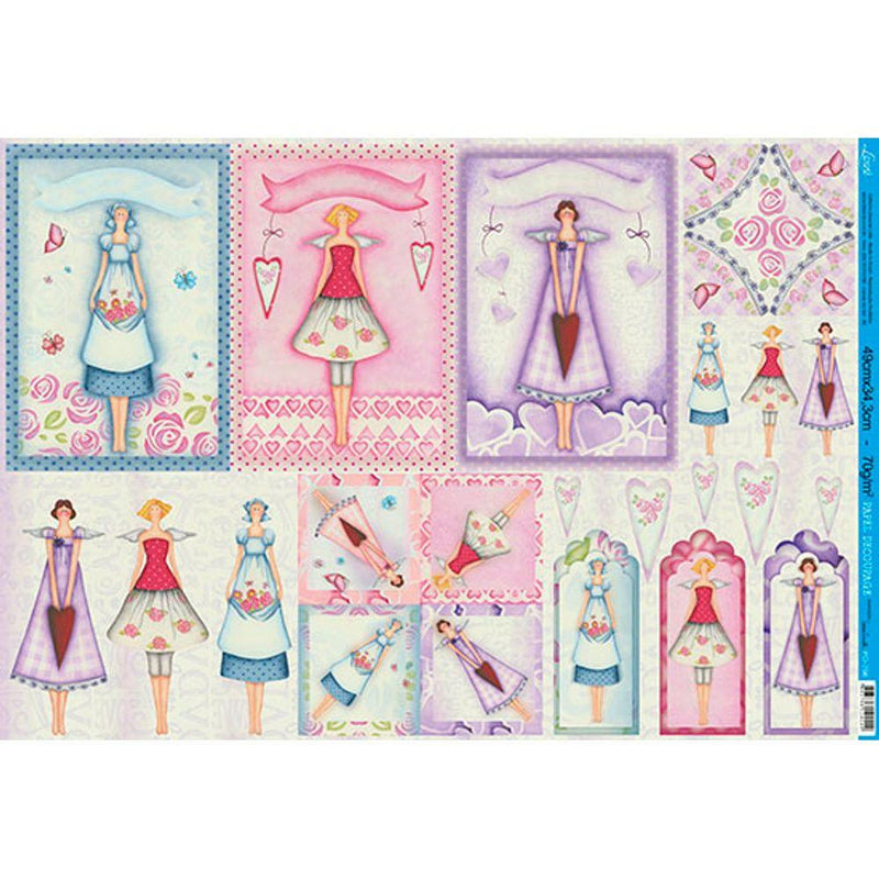 Papel decoup. Litoarte pd 766 Mujeres Postales LITOARTE CENTROARTESANO