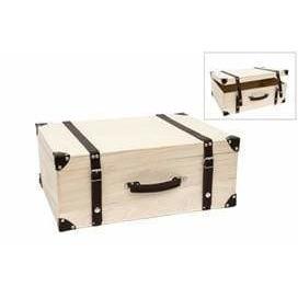 LG caja de madera con herrajes y cuero  50x35x20cm 87851 LUIS GUARDA CENTROARTESANO
