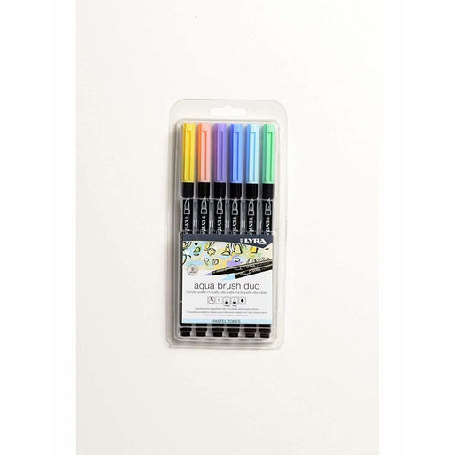 Lyra Caja rotuladores acuarelables doble punta 6ud 6521061 colores pastel LYRA CENTROARTESANO