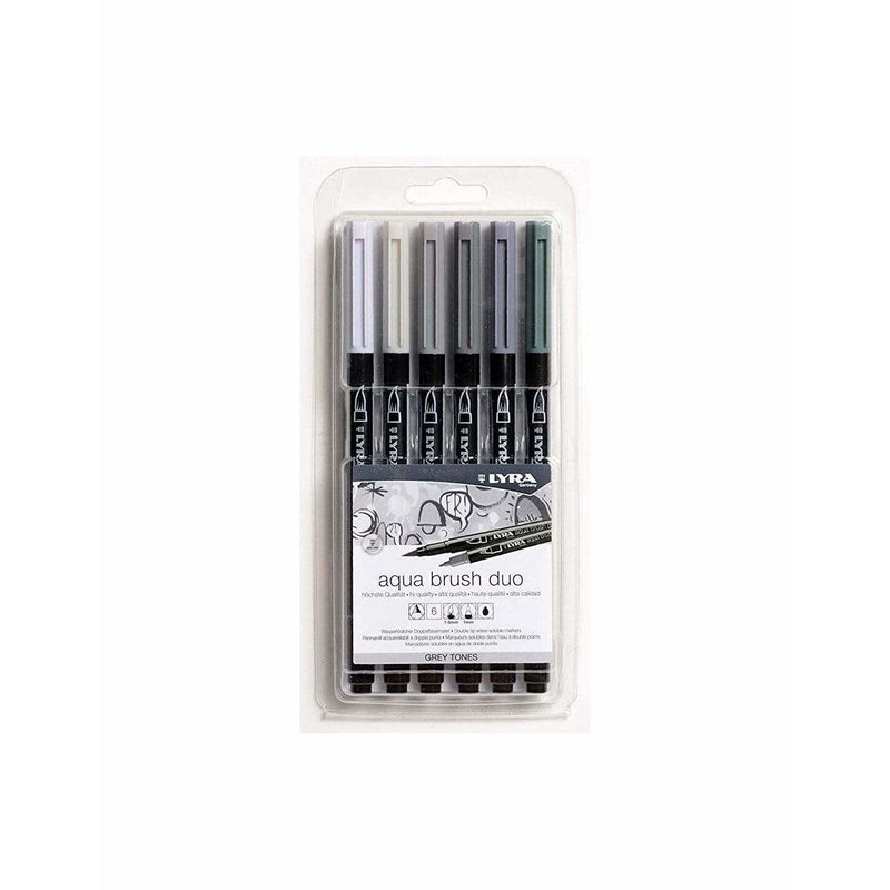 Lyra Caja rotuladores acuarelables doble punta 6ud 6521063 colores tonos grises LYRA CENTROARTESANO