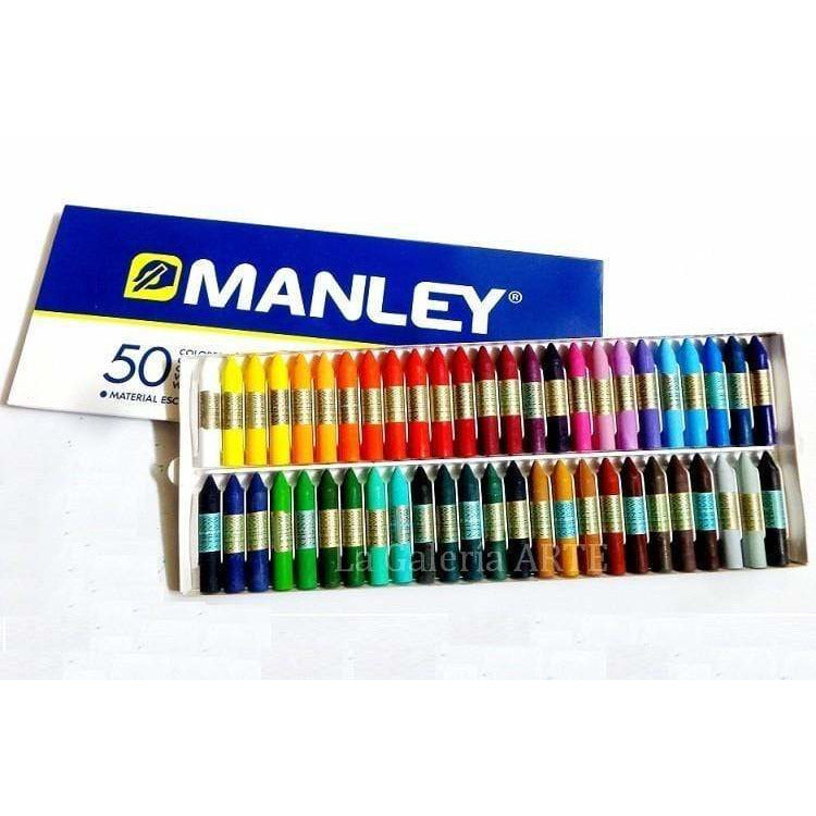 Caja de ceras manley 50 colores