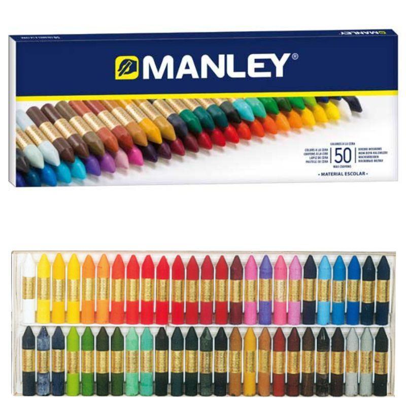 Caja de ceras manley 50 colores