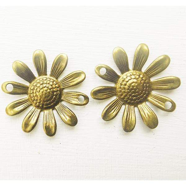 Cuenta Flor de margarita en metal con baño MENONI CENTROARTESANO