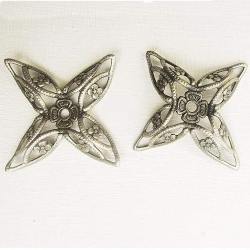 Filigrana flor metalida con baño plata vieja MENONI CENTROARTESANO