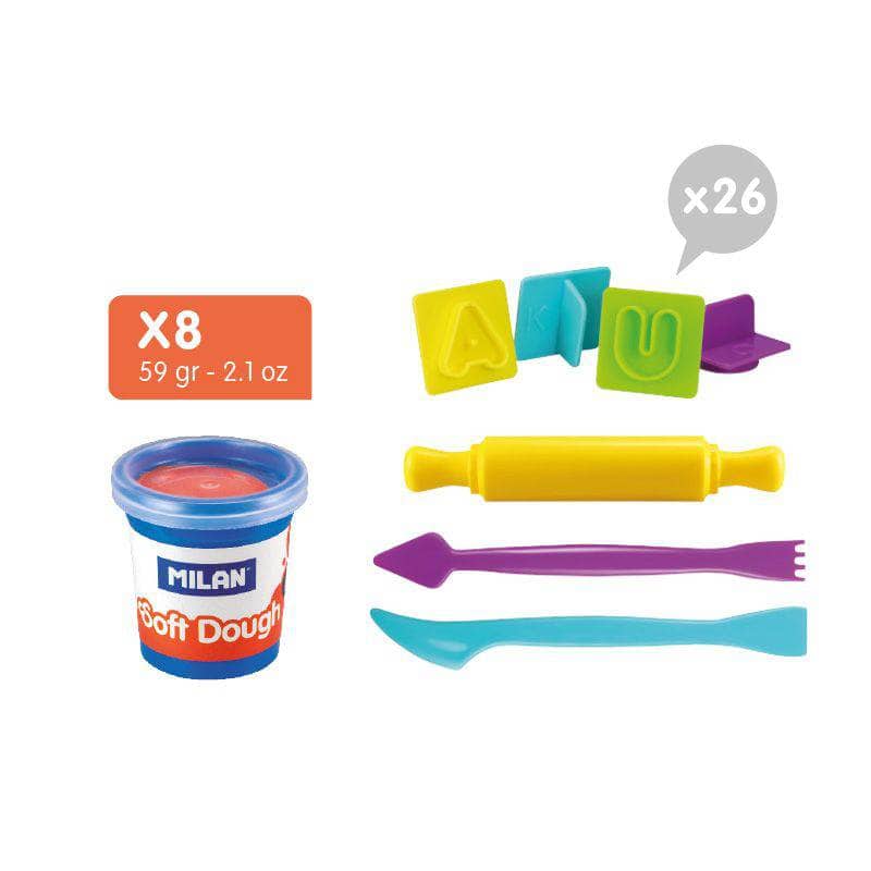 Kit de pasta blanda a base de trigo con herramientas Alfabeto MILAN CENTROARTESANO