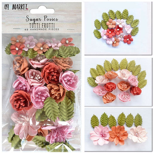 49andMARKET Sugar Posies Set floral de papel SUG32402 Tutti frutti MONTEJO CENTROARTESANO