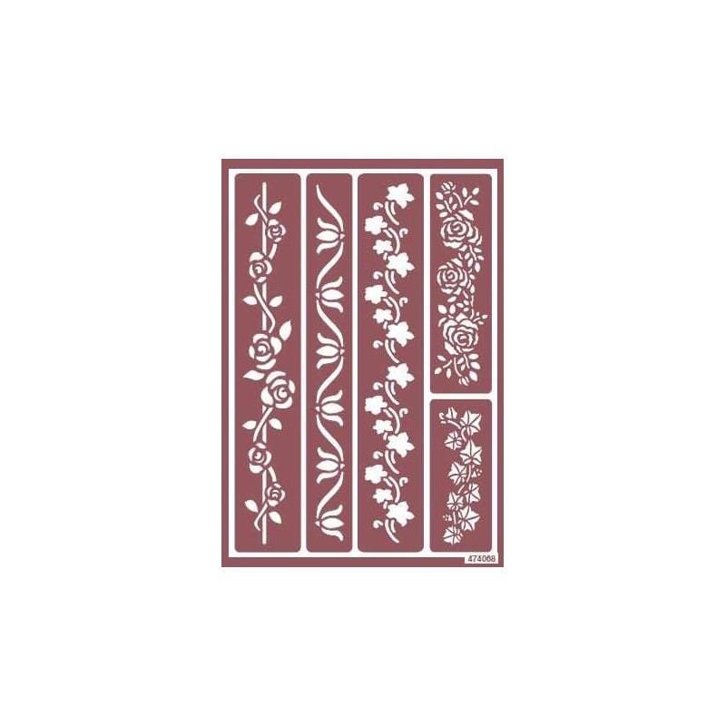 Montejo plantilla estarcir adhesiva reutilizable 96030700 grecas flores MONTEJO CENTROARTESANO