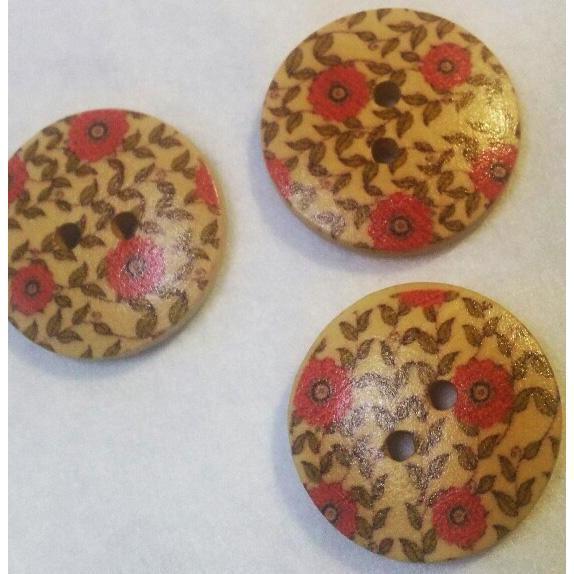 Boton madera redondo 18mm flor espigada N/A CENTROARTESANO