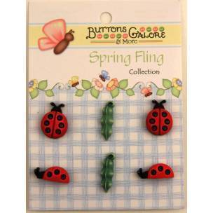 Botones motivos mariquitas N/A CENTROARTESANO