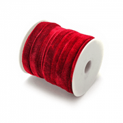 Cinta de terciopelo 009mm x 1m color 204 rojo N/A CENTROARTESANO