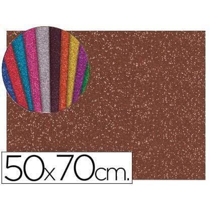 Goma eva 60x40 2mm purpurina cafe N/A CENTROARTESANO