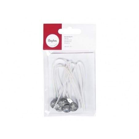 Candle wicks with base 15cm 6ud