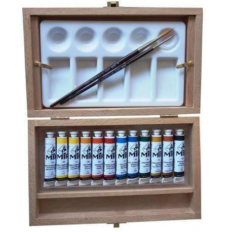 Mir maletim madera 12 tubos acuarelas 8ml N/A CENTROARTESANO