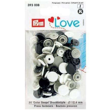 Prym boton presion love 12.4mm  negro blanco y gris N/A CENTROARTESANO