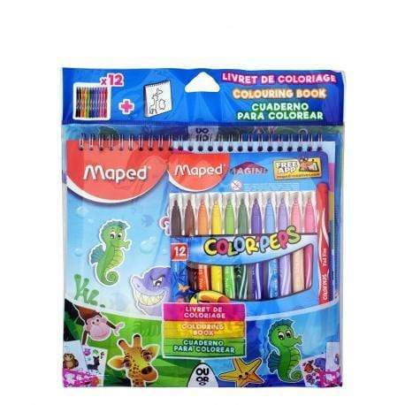 Set maped cuaderno para colorear + 12 rotuladores N/A CENTROARTESANO