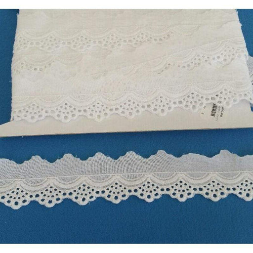 Tira bordada algodon 20mm blanco N/A CENTROARTESANO