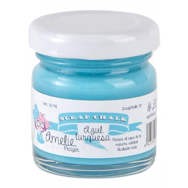Pintura chalky orita Amelie 30ml AMC39  azul turquesa ORITA CENTROARTESANO