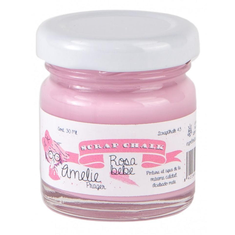 Pintura chalky orita Amelie 30ml AMC43 rosa bebe ORITA CENTROARTESANO