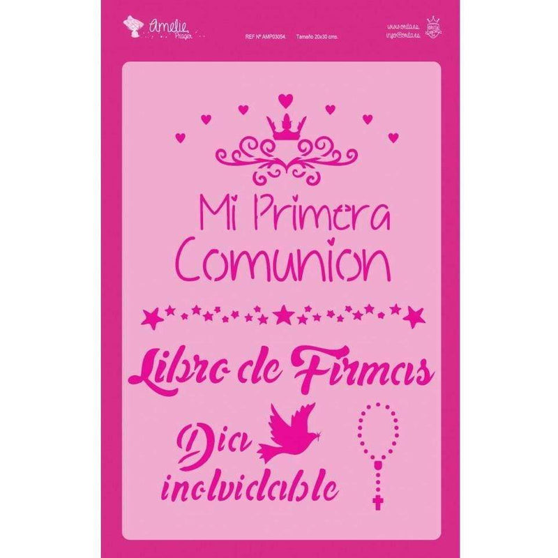 Plantilla stencil orita Amelie 20x30 amp03054 mi primera comunion ORITA CENTROARTESANO