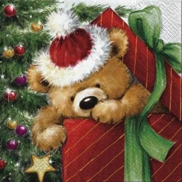 Servilleta decoupage Navidad osito teddy PAP STAR CENTROARTESANO
