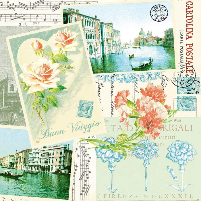 Servilleta decoupage viajes Venecia postales