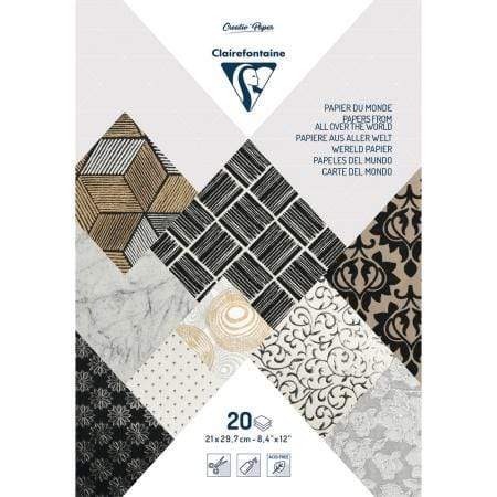 Block Papeles del mundo A4 Negro y blanco 95098C